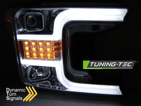 Predné svetlá TUBE LIGHT Chróm pre  FORD F150 MK13 17-20 – Obrázok 3