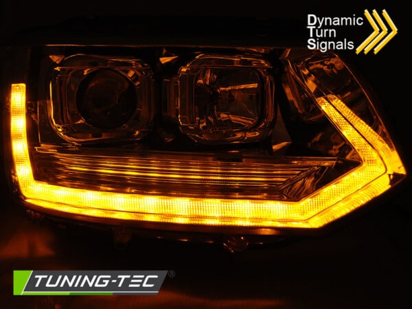 Predné svetlá TUBE LIGHT T6 LOOK Chróm pre  VW T5 2010-2015 – Obrázok 3