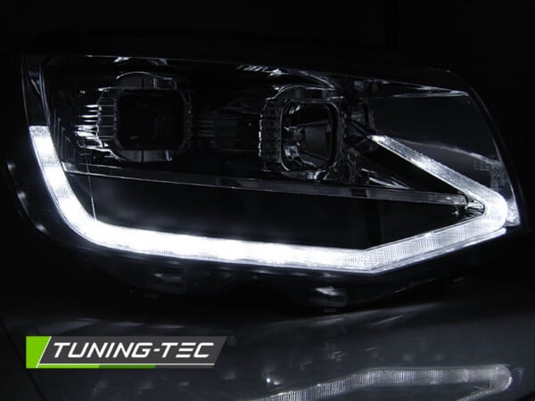Predné svetlá TUBE LIGHT Chróm DRL SEQ pre  VW T6 15-19 – Obrázok 2