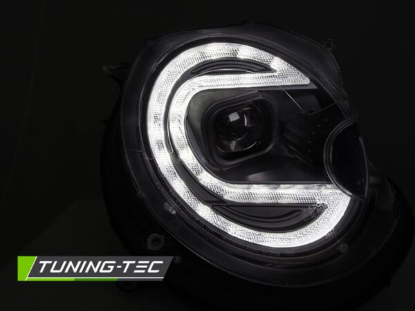 Predné svetlá TUBE LIGHT Čierne LED pre  BMW MINI (COOPER) 06-14 – Obrázok 2