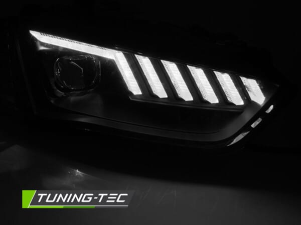 Xenonové predné svetlá LED Čierne SEQ pre  AUDI A4 B8 12-15 – Obrázok 2