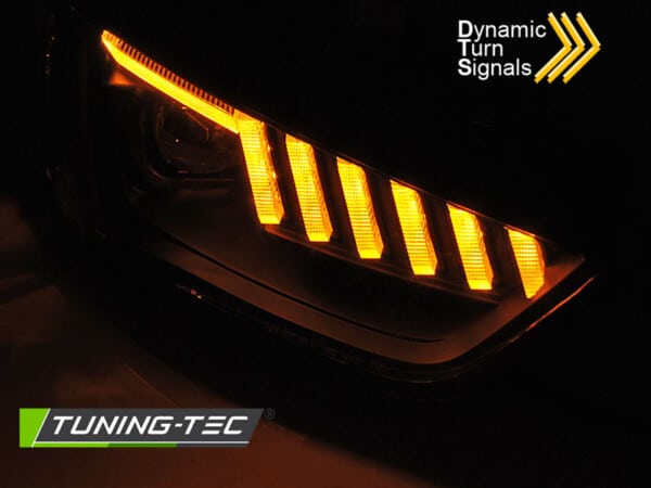 Xenonové predné svetlá LED Čierne SEQ pre  AUDI A4 B8 12-15 – Obrázok 4