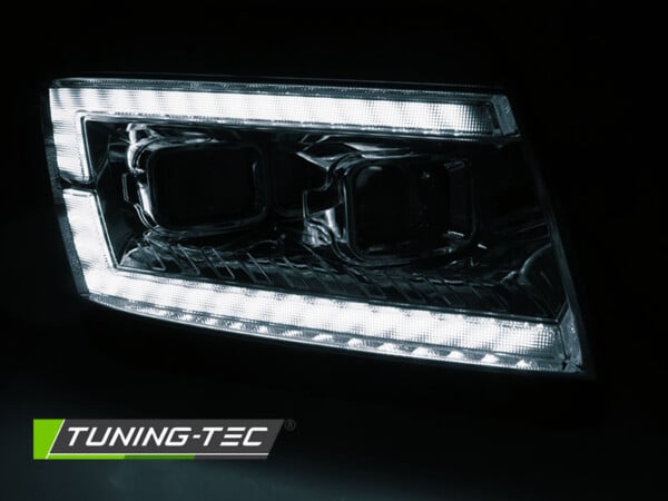 Predné svetlá TUBE LIGHT Chróm DRL SEQ pre  VW CRAFTER II 2017- – Obrázok 2