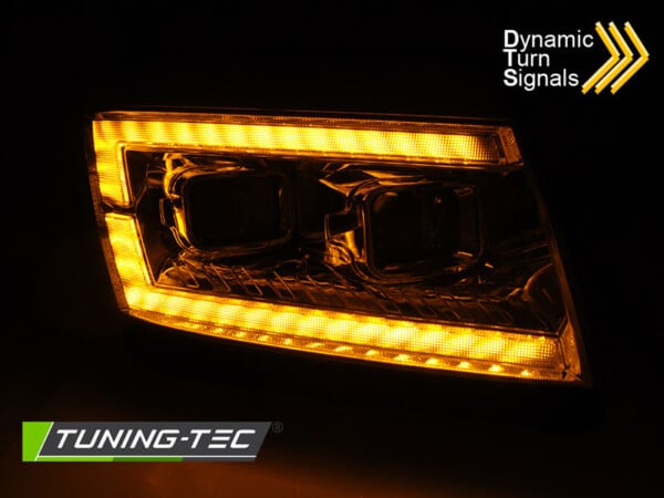 Predné svetlá TUBE LIGHT Chróm DRL SEQ pre  VW CRAFTER II 2017- – Obrázok 3