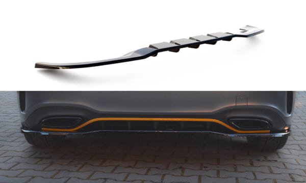 MAXTON DESIGN - Spoiler pod zadný nárazník, MERCEDES-BENZ A HATCHBACK AMG LINE W177, Čierny lesk