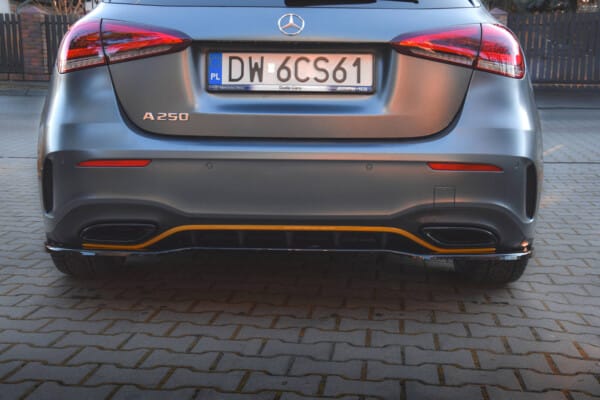 MAXTON DESIGN - Spoiler pod zadný nárazník, MERCEDES-BENZ A HATCHBACK AMG LINE W177, Čierny lesk – Obrázok 3