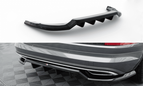 MAXTON DESIGN - Spoiler zadného nárazníka ,SKODA KODIAQ SPORTLINE MK1 FACELIFT ,Čierny lesk