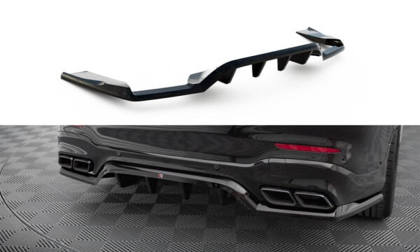 MAXTON DESIGN - Spoiler pod zadný nárazník V.1, MERCEDES-AMG GLC 63 SUV X253, Čierny lesk
