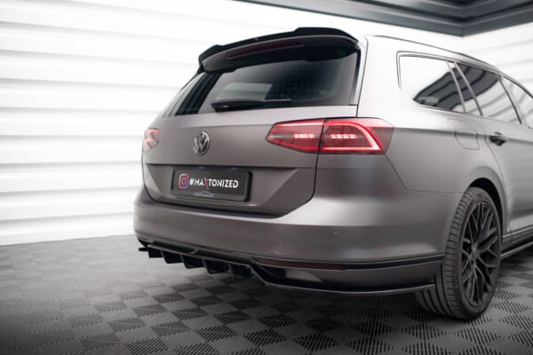 MAXTON DESIGN - Spoiler pod zadný nárazník VOLKSWAGEN PASSAT R-LINE B8, Čierny lesk – Obrázok 2