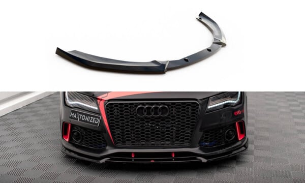 MAXTON DESIGN - Spoiler pod predný nárazník AUDI A7 RS7 LOOK C7, Čierny lesk