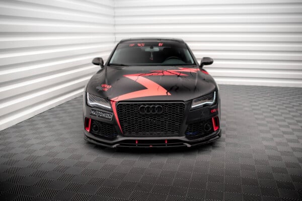 MAXTON DESIGN - Spoiler pod predný nárazník AUDI A7 RS7 LOOK C7, Čierny lesk – Obrázok 2