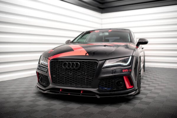 MAXTON DESIGN - Spoiler pod predný nárazník AUDI A7 RS7 LOOK C7, Čierny lesk – Obrázok 4