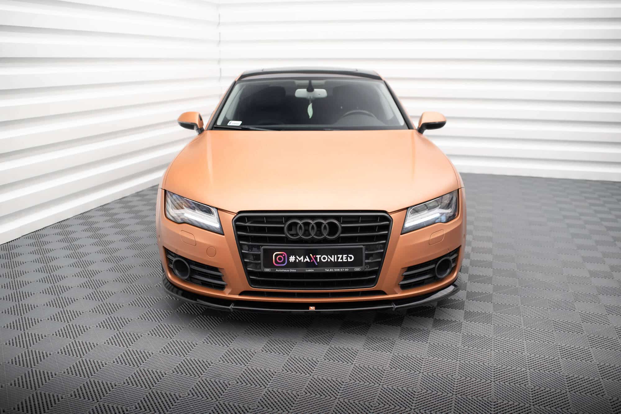 MAXTON DESIGN - Spoiler pod predný nárazník V.1, AUDI A7 C7, Čierny lesk – Obrázok 2