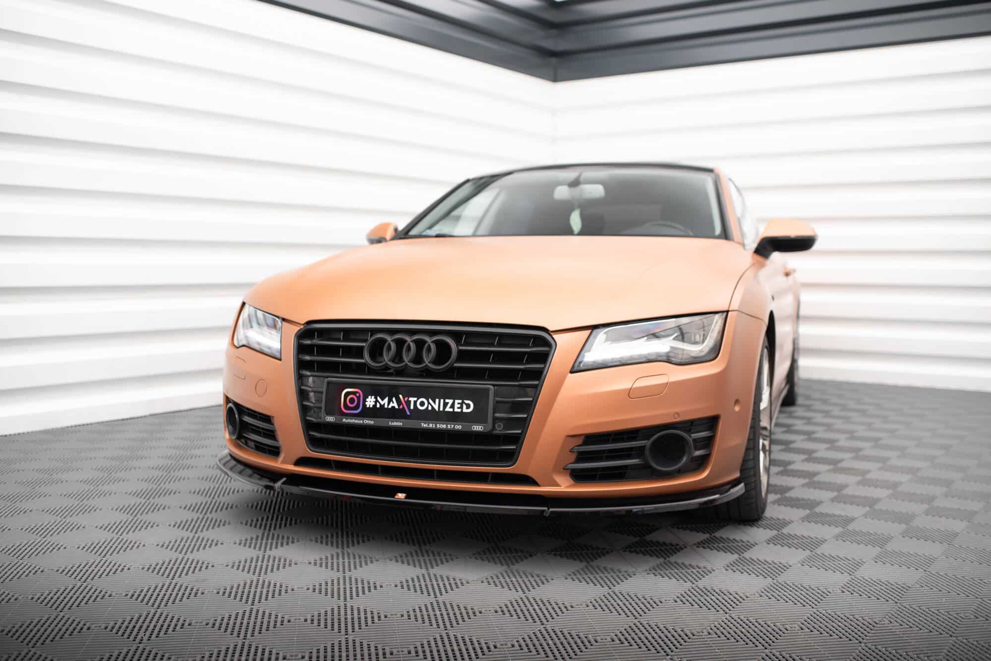 MAXTON DESIGN - Spoiler pod predný nárazník V.1, AUDI A7 C7, Čierny lesk – Obrázok 4