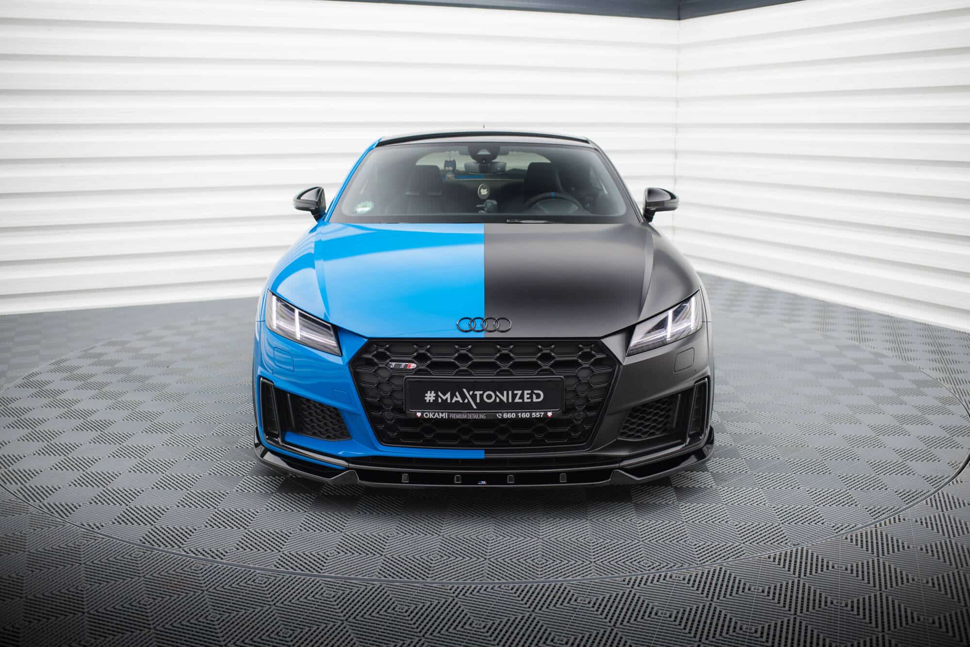 MAXTON DESIGN - Spoiler pod predný nárazník V.1 , AUDI TT S 8S FACELIFT, Čierny lesk – Obrázok 2