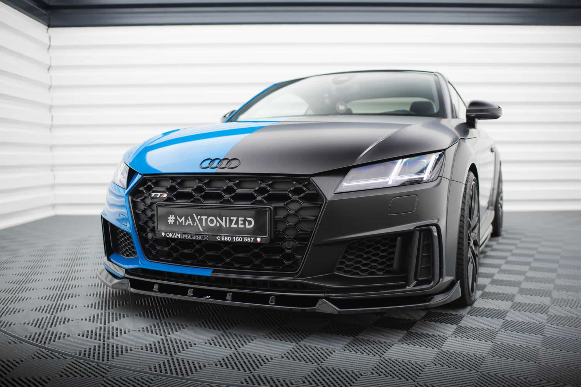 MAXTON DESIGN - Spoiler pod predný nárazník V.1 , AUDI TT S 8S FACELIFT, Čierny lesk – Obrázok 3