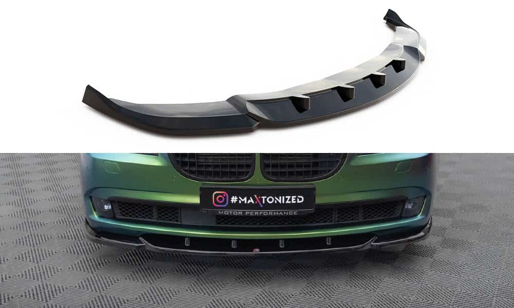 MAXTON DESIGN - Spoiler pod predný nárazník V.1 vhodné pre BMW 7 F01,Čierny lesk