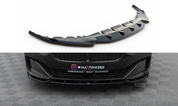 MAXTON DESIGN - Spoiler pod predný nárazník V.1 vhodné pre BMW 7 G11 FACELIFT, Čierny lesk