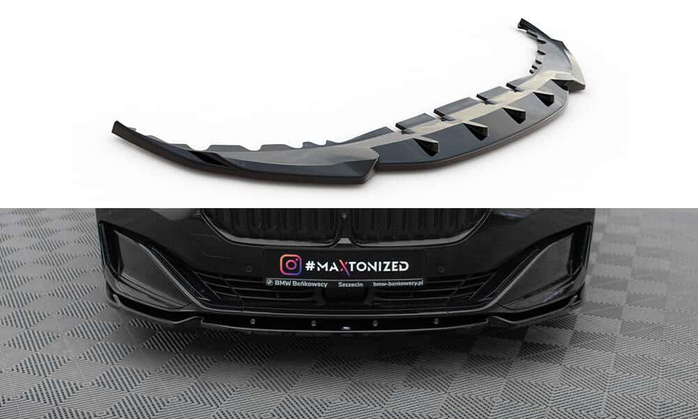 MAXTON DESIGN - Spoiler pod predný nárazník V.1 vhodné pre BMW 7 G11 FACELIFT, Čierny lesk