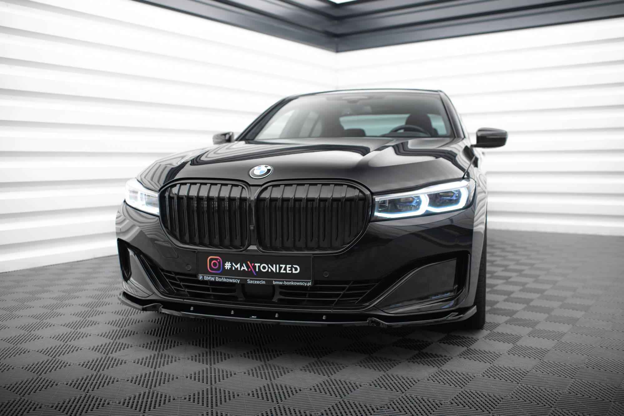 MAXTON DESIGN - Spoiler pod predný nárazník V.1 vhodné pre BMW 7 G11 FACELIFT, Čierny lesk – Obrázok 4