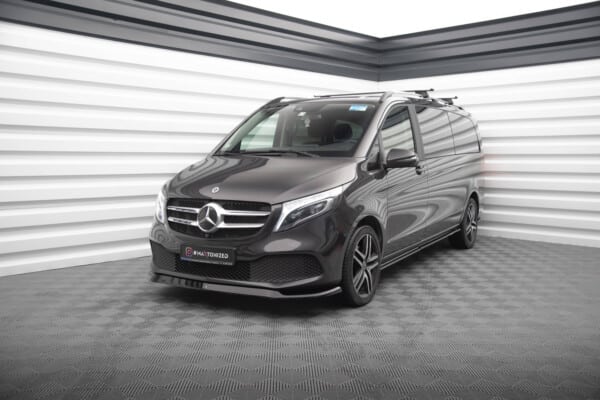 MAXTON DESIGN - Spoiler pod predný nárazník V.1, MERCEDES-BENZ V-CLASS W447 FACELIFT, Čierny lesk – Obrázok 2