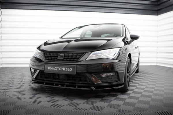 MAXTON DESIGN - Spoiler pod predný nárazník, SEAT LEON MK3 FACELIFT, Čierny lesk – Obrázok 4