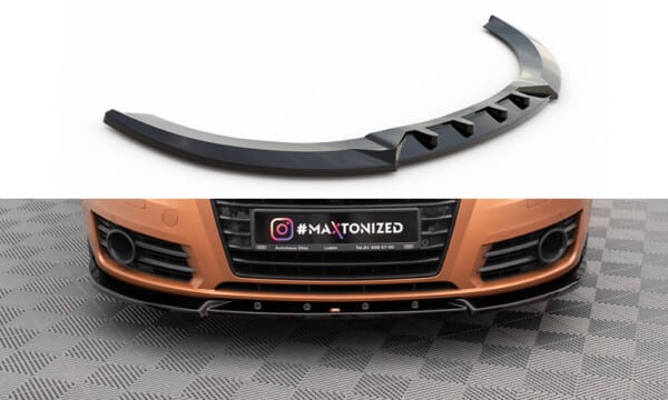 MAXTON DESIGN - Spoiler pod predný nárazník V.2, AUDI A7 C7, Čierny lesk