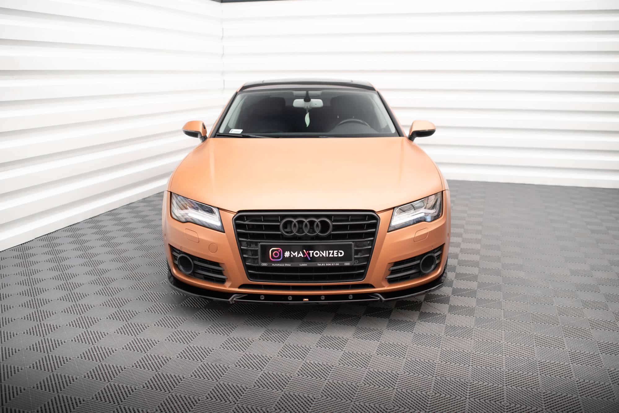 MAXTON DESIGN - Spoiler pod predný nárazník V.2, AUDI A7 C7, Čierny lesk – Obrázok 2