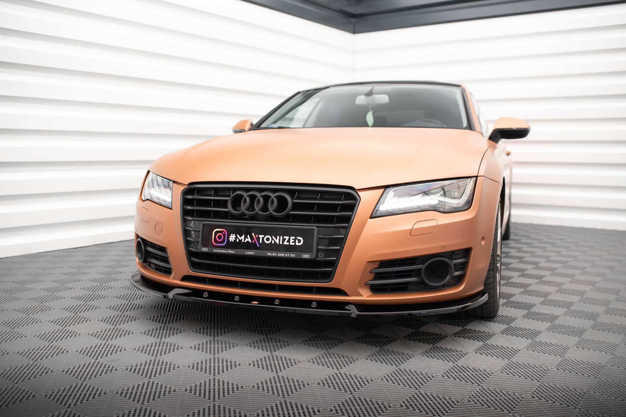 MAXTON DESIGN - Spoiler pod predný nárazník V.2, AUDI A7 C7, Čierny lesk – Obrázok 4