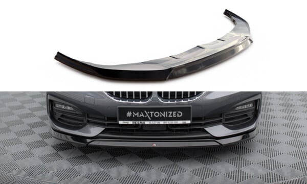 MAXTON DESIGN - Spoiler pod predný nárazník V.2 vhodné pre BMW 1 F40 ,Čierny lesk