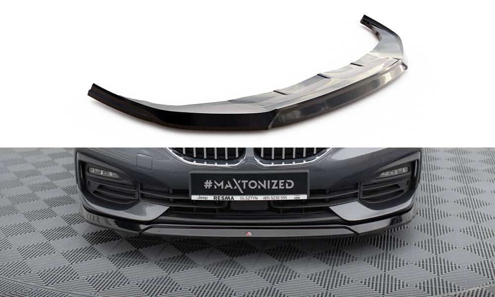 MAXTON DESIGN - Spoiler pod predný nárazník V.2 vhodné pre BMW 1 F40 ,Čierny lesk