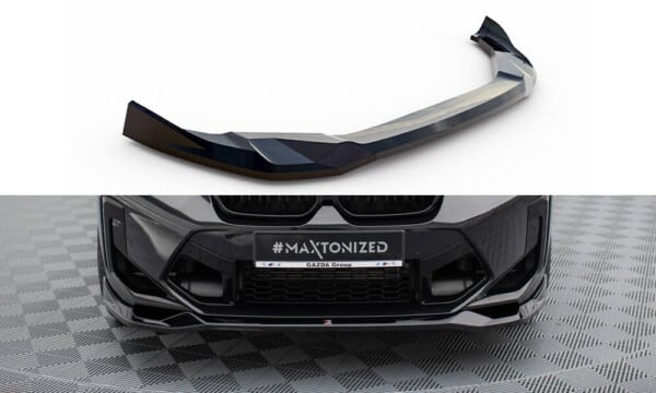 MAXTON DESIGN - Spoiler pod predný nárazník V.2 ,vhodné pre BMW X3 M F97 FACELIFT, Čierny lesk