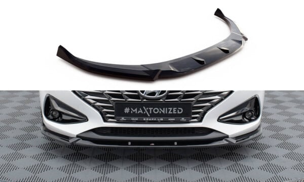 MAXTON DESIGN - Spoiler pod predný nárazník V.2, HYUNDAI I30 MK3 FACELIFT, Čierny lesk