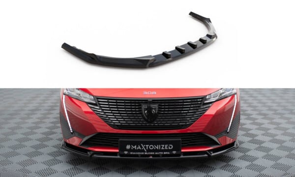 MAXTON DESIGN - Spoiler pod predný nárazník V.2 PEUGEOT 308 SW MK3 ,Čierny lesk