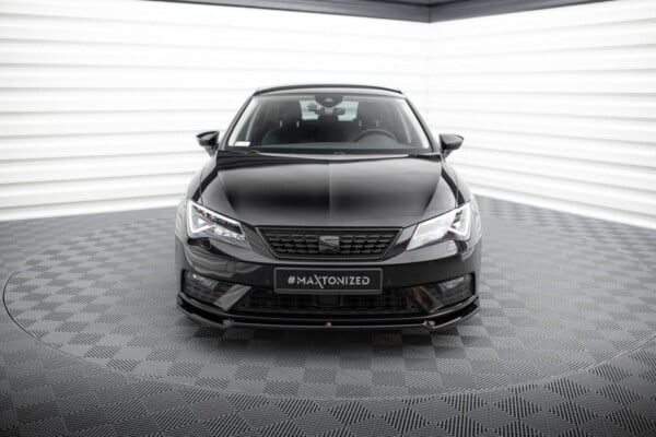 MAXTON DESIGN - Spoiler pod predný nárazník V.2, SEAT LEON MK3 FACELIFT, Čierny lesk – Obrázok 2