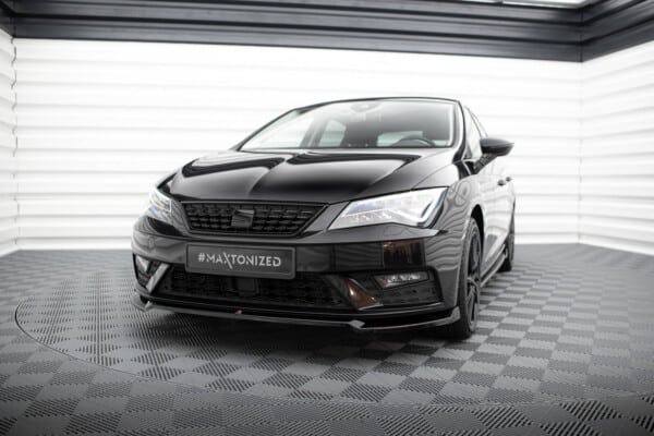 MAXTON DESIGN - Spoiler pod predný nárazník V.2, SEAT LEON MK3 FACELIFT, Čierny lesk – Obrázok 4