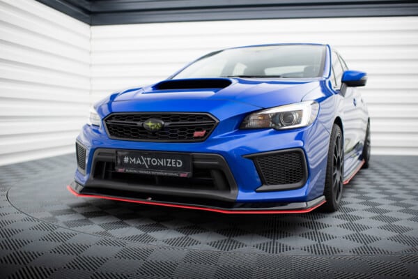 MAXTON DESIGN - Spoiler pod predný nárazník V.2, SUBARU WRX STI MK1 FACELIFT, Čierny lesk + Červená – Obrázok 3