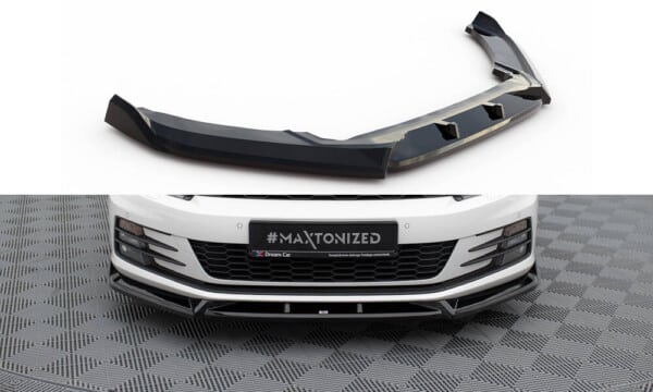MAXTON DESIGN - Spoiler pod predný nárazník V.2, VOLKSWAGEN SCIROCCO MK3 FACELIFT, Čierny lesk