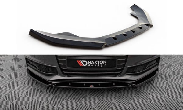MAXTON DESIGN - Spoiler pod predný nárazník V.3, AUDI A4 S-LINE / S4 B8 FACELIFT, Čierny lesk