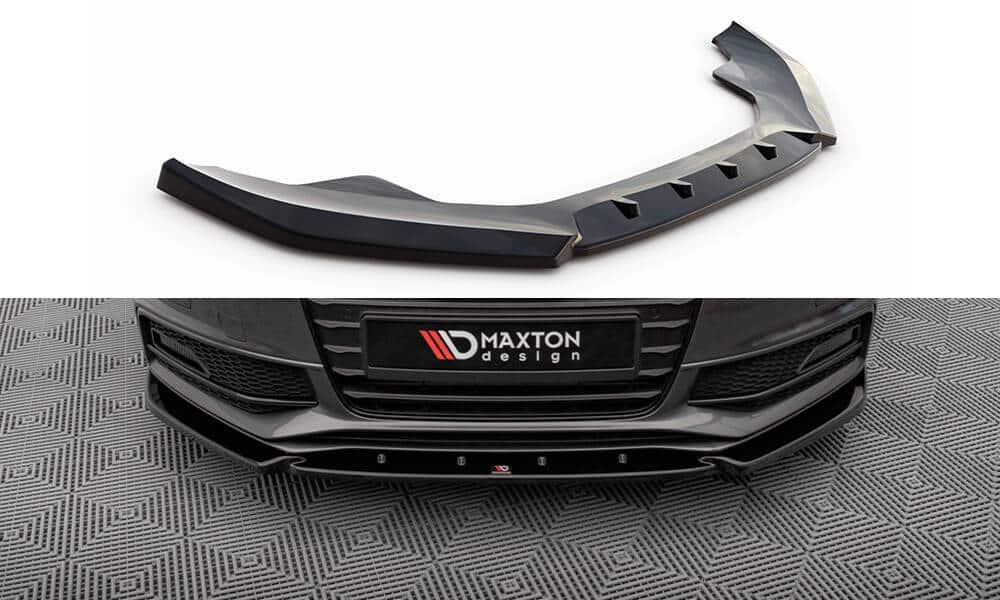 MAXTON DESIGN - Spoiler pod predný nárazník V.3, AUDI A4 S-LINE / S4 B8 FACELIFT, Čierny lesk