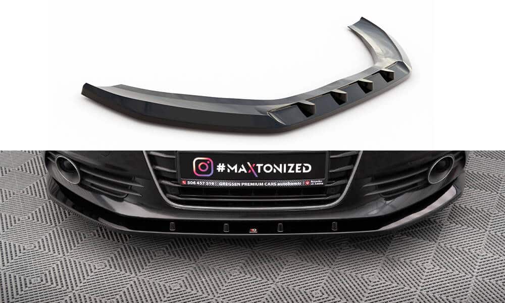 MAXTON DESIGN - Spoiler pod predný nárazník V.3 AUDI A6 C7, Čierny lesk
