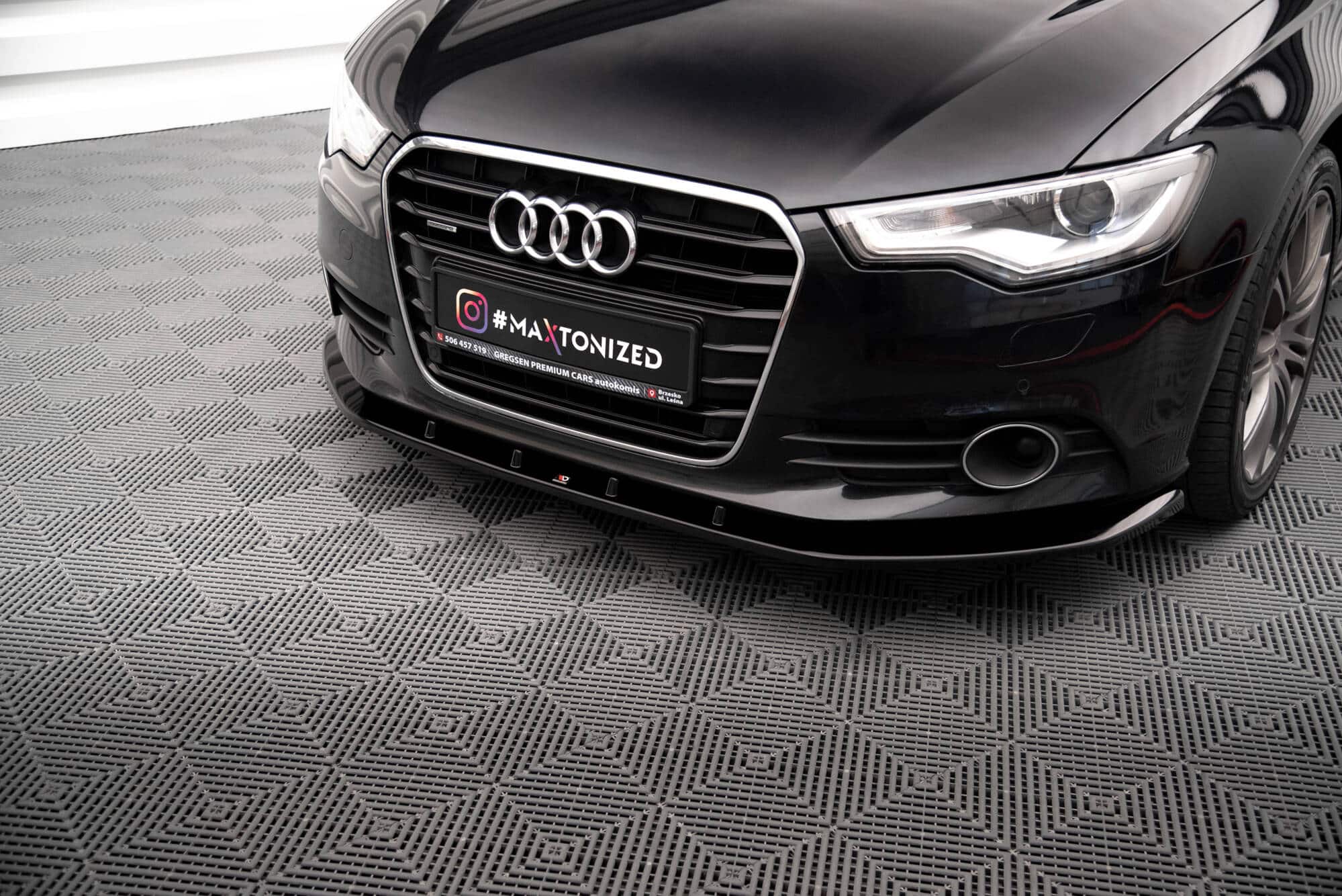 MAXTON DESIGN - Spoiler pod predný nárazník V.3 AUDI A6 C7, Čierny lesk – Obrázok 3