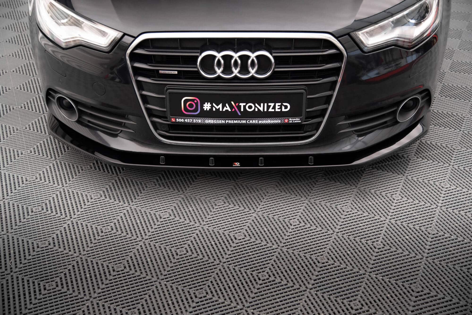 MAXTON DESIGN - Spoiler pod predný nárazník V.3 AUDI A6 C7, Čierny lesk – Obrázok 4