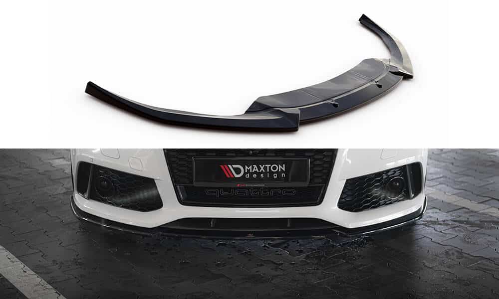 MAXTON DESIGN - Spoiler pod predný nárazník V.3 AUDI RS7 C7 FACELIFT, Čierny lesk