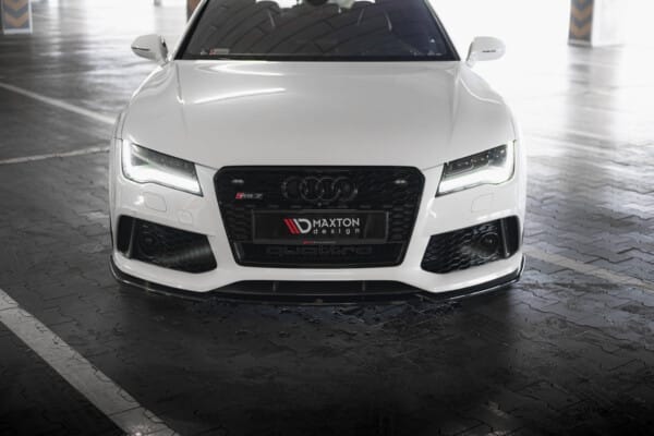MAXTON DESIGN - Spoiler pod predný nárazník V.3 AUDI RS7 C7 FACELIFT, Čierny lesk – Obrázok 2
