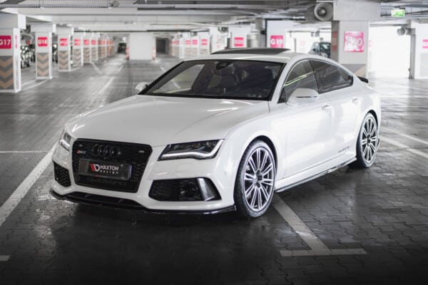 MAXTON DESIGN - Spoiler pod predný nárazník V.3 AUDI RS7 C7 FACELIFT, Čierny lesk – Obrázok 3