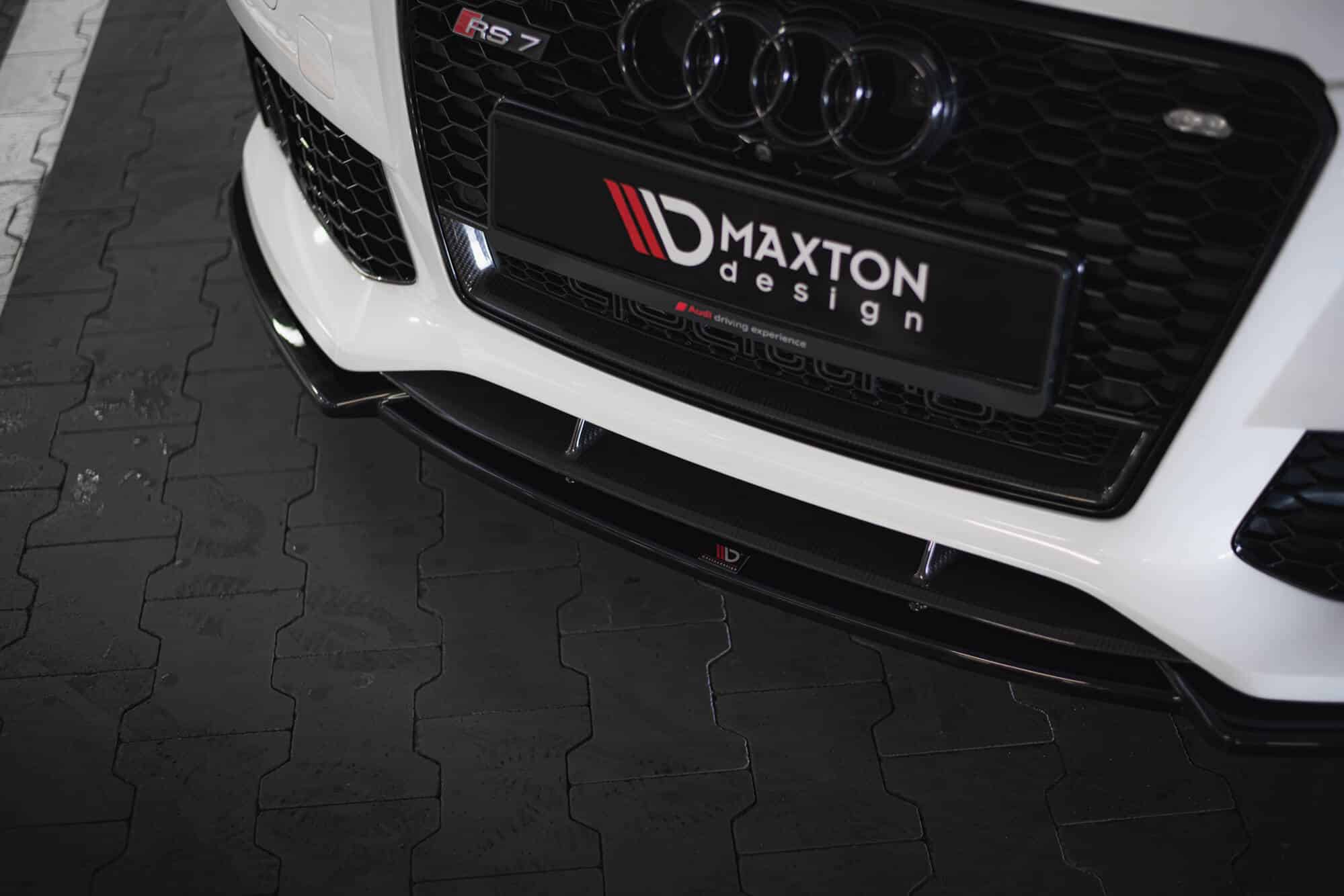 MAXTON DESIGN - Spoiler pod predný nárazník V.3 AUDI RS7 C7 FACELIFT, Čierny lesk – Obrázok 4