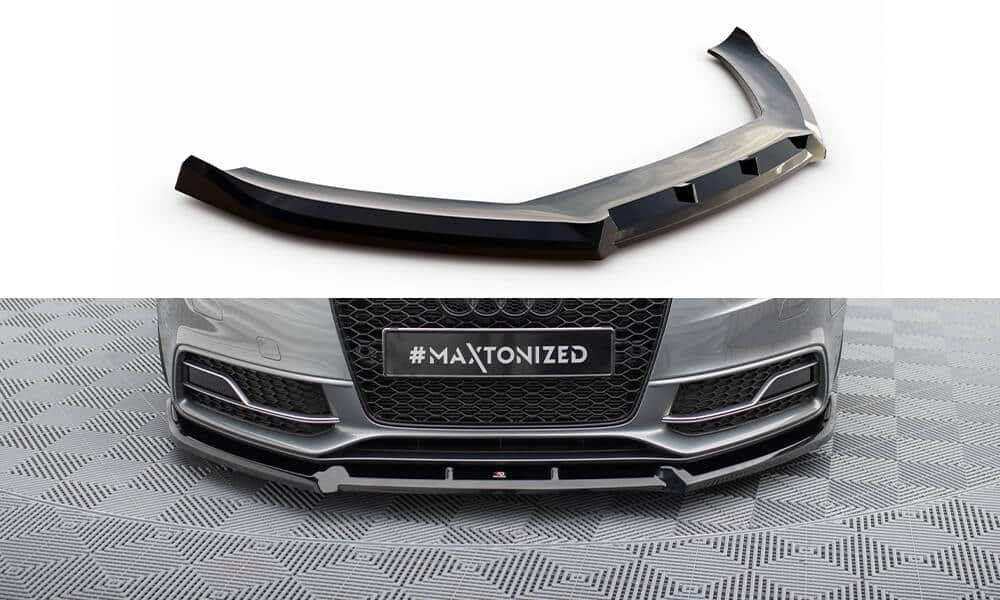 MAXTON DESIGN - Spoiler pod predný nárazník V.3 AUDI S5 / A5 S-LINE COUPE / SPORTBACK 8T FACELIFT, Čierny lesk