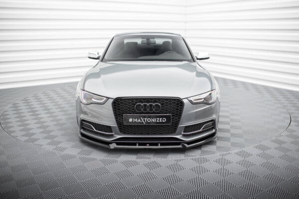 MAXTON DESIGN - Spoiler pod predný nárazník V.3 AUDI S5 / A5 S-LINE COUPE / SPORTBACK 8T FACELIFT, Čierny lesk – Obrázok 2