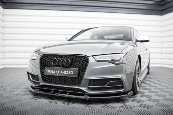 MAXTON DESIGN - Spoiler pod predný nárazník V.3 AUDI S5 / A5 S-LINE COUPE / SPORTBACK 8T FACELIFT, Čierny lesk – Obrázok 3